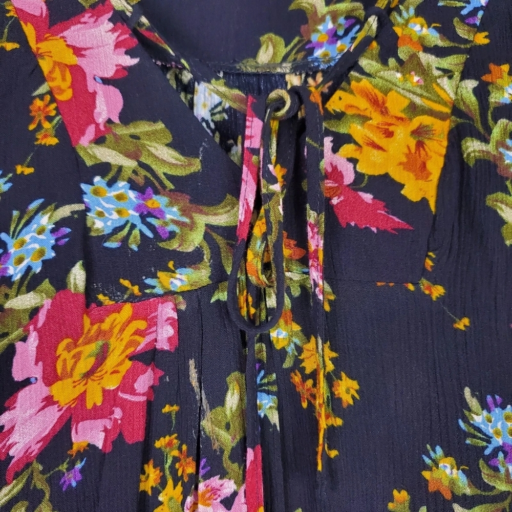Natural Life Maxi Dress Rowan Side Slit Size XL V-Neck Rayon Textured Boho - Picture 7 of 10
